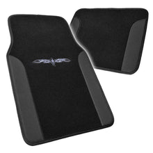 Car Seat Covers Set Black Charcoal Grey w/ PU Leather Trim Carpet Pad Floor Mats