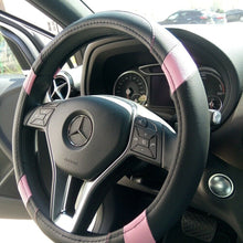 Limited Edition Black Pink PU Leather Steering Wheel Cover Lady Best Choice