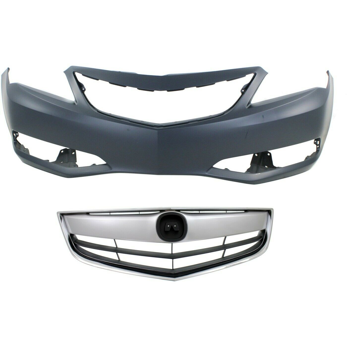 Bumper Cover Kit For 2013-2015 Acura ILX Front 2pc