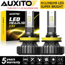 AUXITO H11 H9 H8 Fanless LED Headlight Kit Low Beam Bulb 6000K 20000LM CANBUS A1