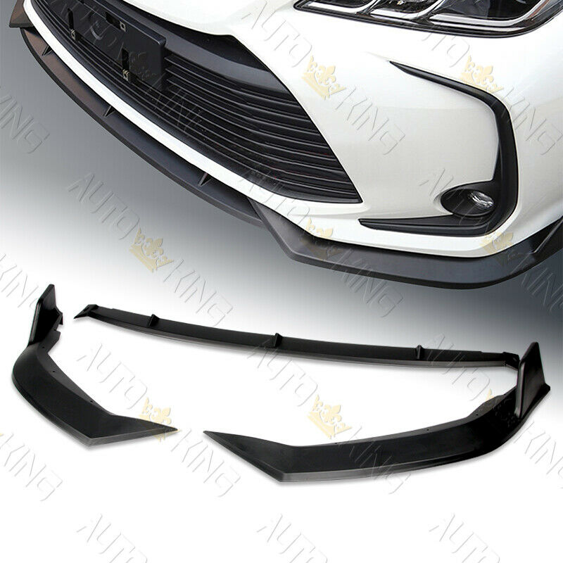 3PCS UNPAINTED BLACK FRONT BUMPER SPOILER LIP FIT 2019-2020 TOYOTA COROLLA