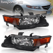 for 2004-2005 Acura TSX Black Projector Headlights Headlamps Assembly Left+Right
