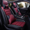 Wine Red PU Leather Car Seat Cover Cushion Protector 5-Seats Universal Full Set