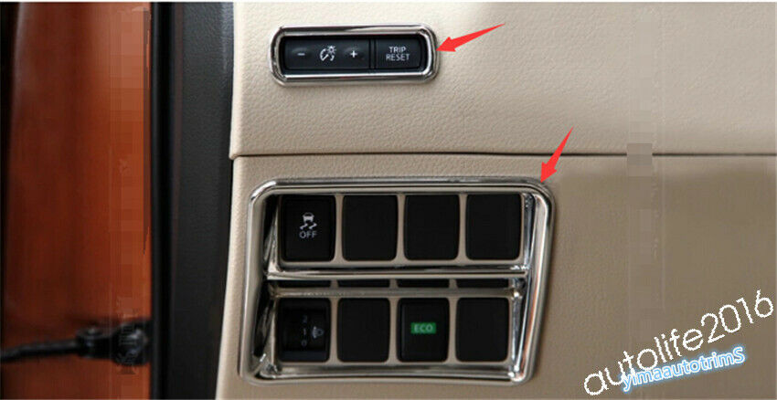 2Pcs For Nissan Rogue X-trail 2014- 2020 Odometer + Headlights Button Frame Trim