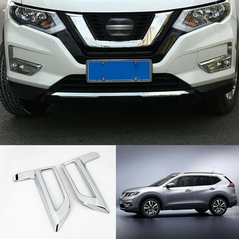 For Nissan Rogue 2017-20 ABS Chrome Car Front bumper Fog Light Lamp Cover trim