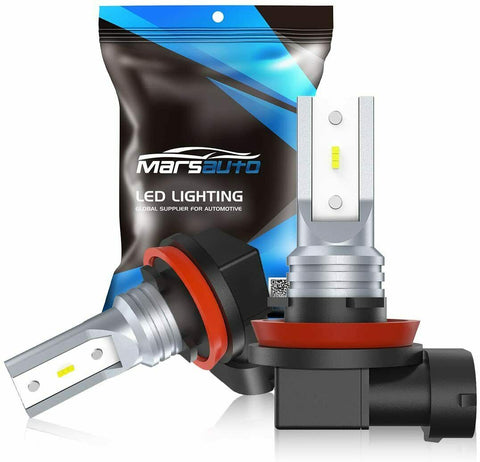 Marsauto H11/H8/H16 LED Fog Light Bulbs Cool White 6500K LED Fog Lamp Pack of 2