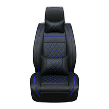 Blue Suture Car Auto Seat Cover Top Leather Universal 5-Seats Front+Rear Cushion