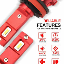 Torchbeam H11 LED High/Low Beam Headlight Bulbs Kits 6500K H11 Fog Light Blubs