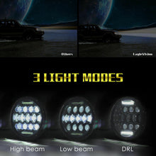 2X 7 Inch Round 200W Jeep Wrangler Headlights Hi/Lo for 1997-2017 JK TJ LJ