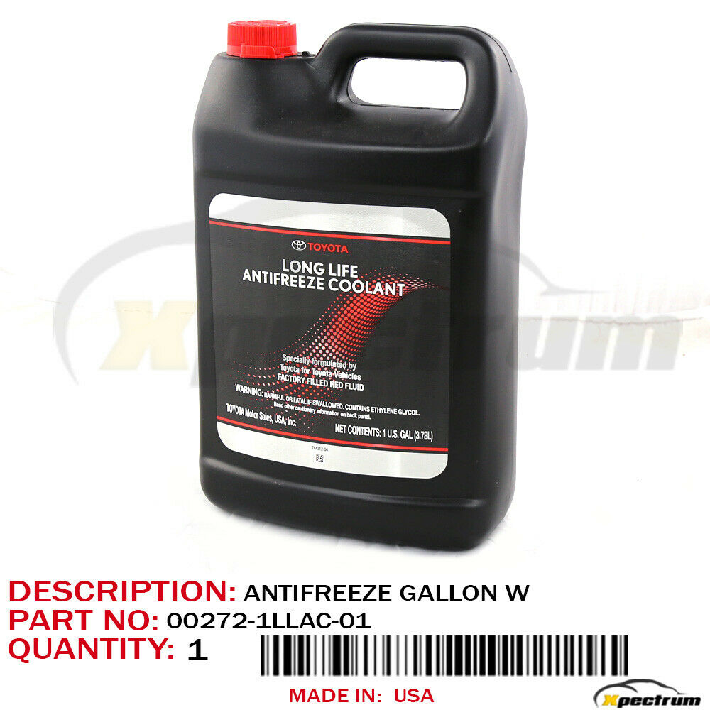 TOYOTA FACTORY OEM 00272-1LLAC-01 LONG LIFE ANTIFREEZE COOLANT RED FLUID GALLON