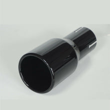 Universal Car Stainless Exhaust Tip Round Glossy Black 2.5" Inelt 3.5" Outlet