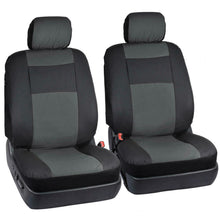 Charcoal/Black PU Leather Full Seat Cover Set w/Headrest Covers Sedan Truck SUV