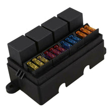 12 Way Blade Fuse Holder Box with 4Pin 12V 40A Relays for Car Truck Trailer Boat