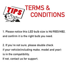 LASFIT H4 9003 HB2 LED Headlight Bulb Conversion Kit High Low Beam 6000K 7600LM