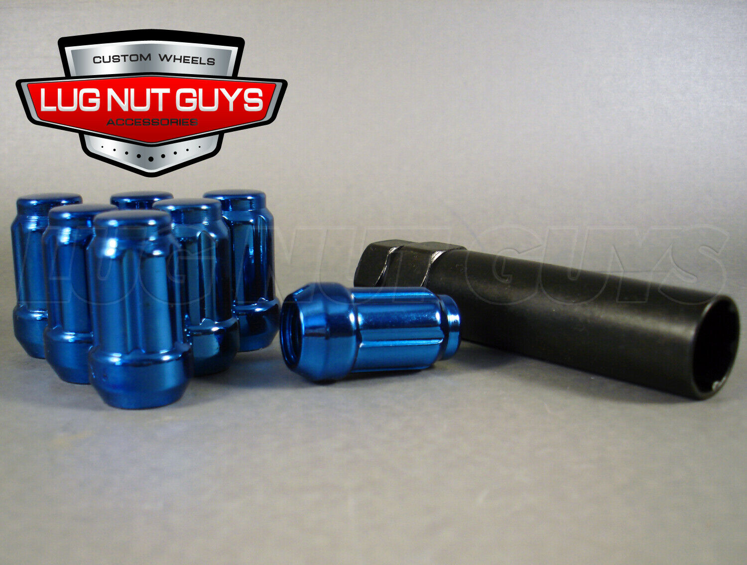 20 Lug Nut Set Tuner 6 Spline Drive Blue 12x1.25 +2 Keys