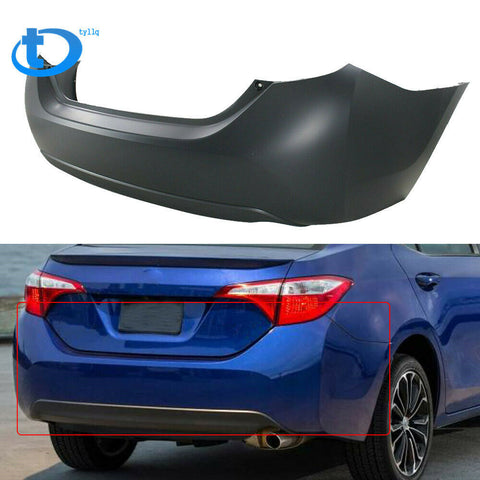 New Primed Rear Bumper Cover For 2014-2016 Toyota Corolla