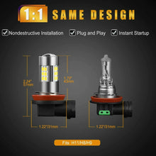 2pcs SEALIGHT H11/H8/H16 LED Fog Light Bulbs 6000K H11 Foglight Lamp Replacement