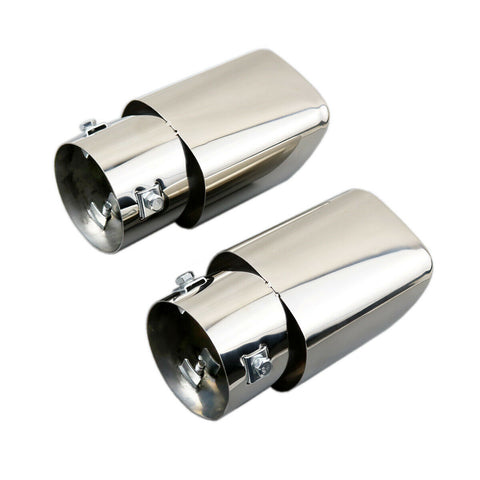 Universal Car Exhaust Trim Tip Muffler Pipe Tail Pipe Cover Stainless Steel 2PCS