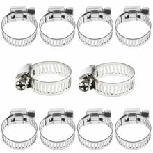 10pcs/pack 3/8"-5/8” Stainless Steel Drive Hose Clamp Fuel Line Worm Clip NEW