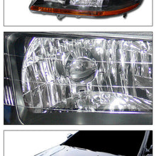 Topline For 1998-2002 Honda Accord Black Housing Headlights Signal Amber Pair