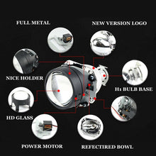 2.5'' Bi xenon HID Projector Lens Dual LED Angel Eye H1 H4 H7 Headlight Retrofit