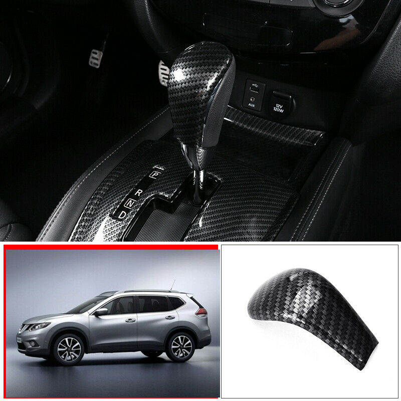 For Nissan Rogue 2014-2020 ABS Carbon Fiber Car Gear shift knob cover trim 1pcs