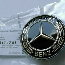 OEM 0008171701 For Mercedes Benz Hood Black Flat Laurel Wreath 3D Badge Emblem