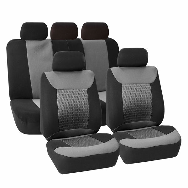 Seat Covers Premium Fabrics Universal Fitment Gray Black For Auto Car SUV Van