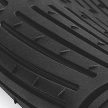 Black All Weather Rubber Car Floor Mats - Heavy Duty Ridges Diamond Grid Heelpad