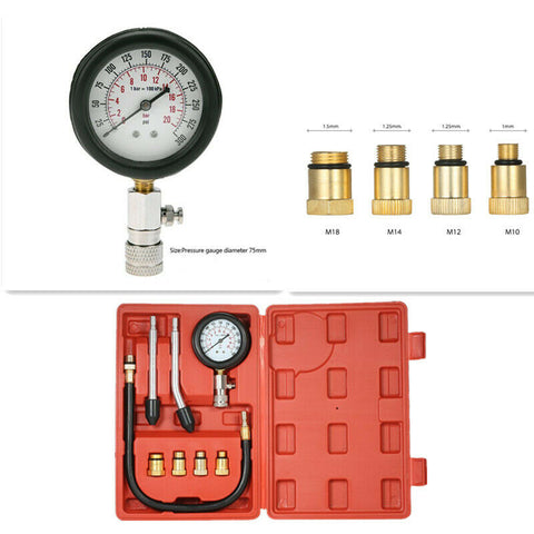 0-300 Psi Engine Compression Gauge Tester Petrol Gas Cylinder Pressure Test Tool