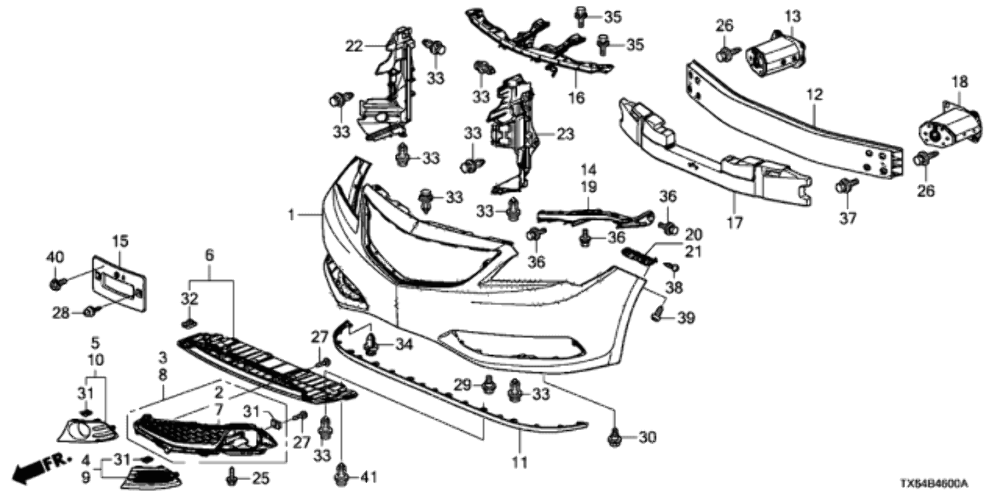 Genuine Acura ILX Front Bumper Fog Light Trim Bezel w/o Foglight OE 71103TX6A01