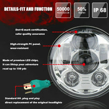 New 4pcs 5.75" inch LED Round Headlight Upgrade HI/LO Beam for Peterbilt 349 359