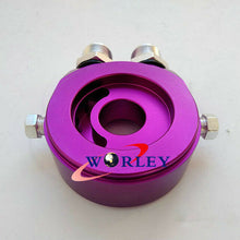 Universal Aluminum Sandwich Oil Cooler Adapter Filter Cooler Plate AN10 Purple