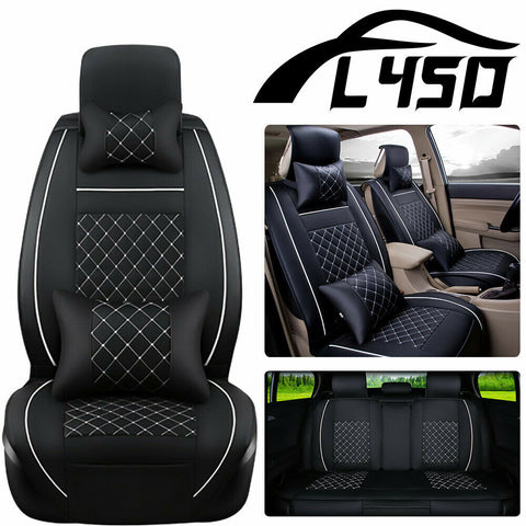 Car Seat Cover Cushions Confoutable PU-Leather Front Rear Protector for 4 Season