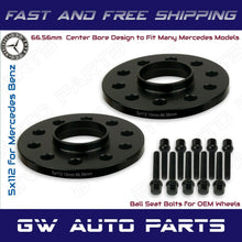 2PC 10mm Mercedes Benz 5x112 REAR Hub Centric Wheel Spacer Kit W/Ball Seat Bolts