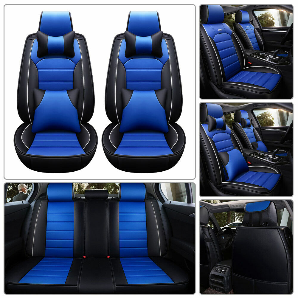 5D PU Leather Car Sit Cover 5-Seats Universal Car Accessories Front Rear Cushion