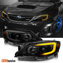 Fit 2008-2014 Impreza WRX LED DRL SWITCHBACK Black Smoke Projector Headlights