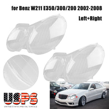 For Benz W211 E350/300/200 2002-2008 Headlight Lens Replacement Cover Left+Right