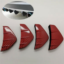 4Pcs SUV Car Rear Bumper Shark Fin Diffuser Lip Screw-on Scratch Guard Red ABS