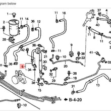 95-98 Acura TL 2.5 Power Steering High Pressure Feed Hose Pipe Line Pump Out OEM