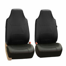Highback Bucket Seat Covers Pair PU Leather For Auto Car SUV Van Black