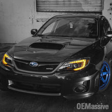 Fit 2008-2014 Impreza WRX LED DRL SWITCHBACK Black Smoke Projector Headlights