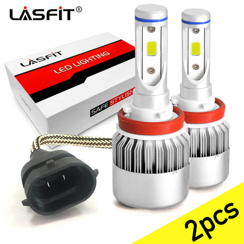 2x LASFIT H11 H9 H8 LED Headlight Bulb Kit Low Beam Fog Light 60W 6000K 7600LM