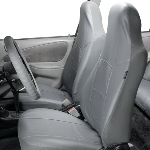 Highback Bucket Seat Covers Pair PU Leather For Auto Car SUV Van Gray