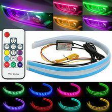 2X 60CM RGB Remote Control LED Sequential Daytime Running Headlight DRL Strip