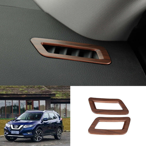 For Nissan Rogue 2014-2020 ABS Wood grain Dashboard L&R upon air outlets Trim
