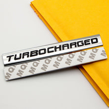 2Pcs Black Metal TURBOCHARGED Engine Emblem Fender Trunk V8 Chrome Badge Sticker