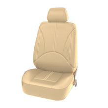 2PCS Car Front Seat Headrest Cover PU Leather Cushion Set Universal Beige Color