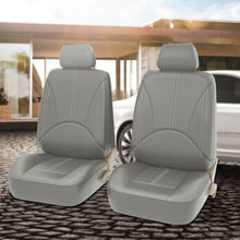 2PCS Car Front Seat Headrest Cover PU Leather Cushion Set Universal Beige Color