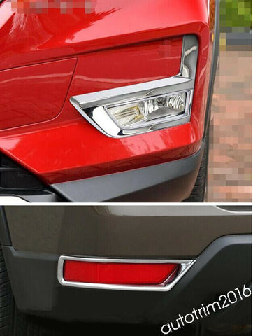 Chrome Front + Rear Fog Lamp Light Cover Trim For Nissan X-Trail Rogue 2017-2020